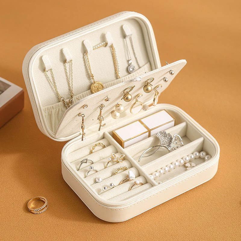 Jewelryboxapp Zippered Travel Jewellery Box Earring Case